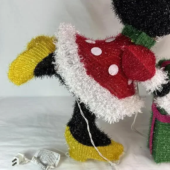 Disney Magic Holiday Minnie Mouse Lighted Tinsel Yard Sculpture Decoration